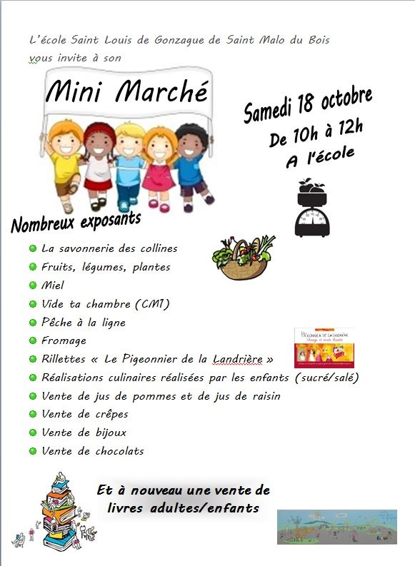 Mini Marché le Samedi 18 Octobre 2014